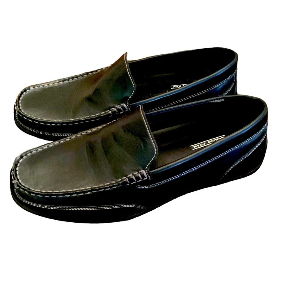 Izod Leather Black Loafers Slip On